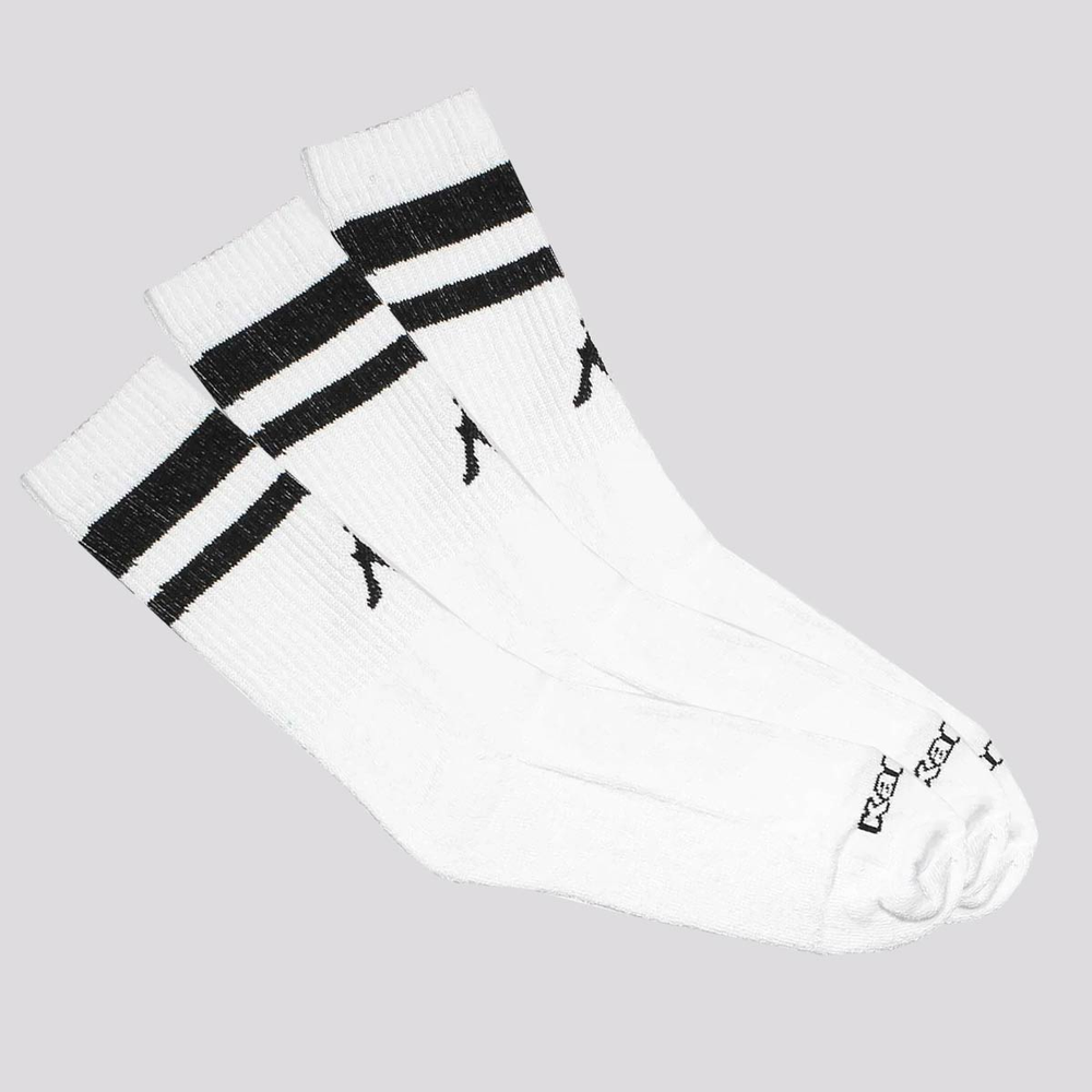 Kit Meia Kappa 3 Pares Sport Cano Alto Branca Kit Meia Kappa 3 Pares Sport Cano Alto Branca