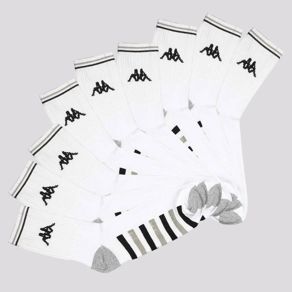 Kit Meia Kappa 9 Pares Comfort Cano Médio Branca Kit Meia Kappa 9 Pares Comfort Cano Médio Branca