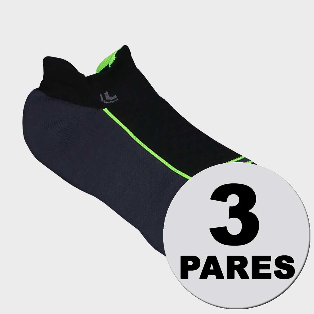 Kit Meia Lupo Fitness Preta 3 Pares