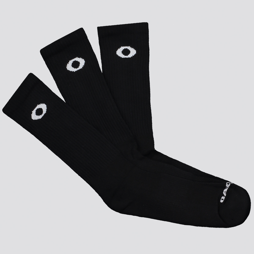 Kit Meia Oakley Essential Crew 3 Pares Preta Kit Meia Oakley Essential Crew 3 Pares Preta