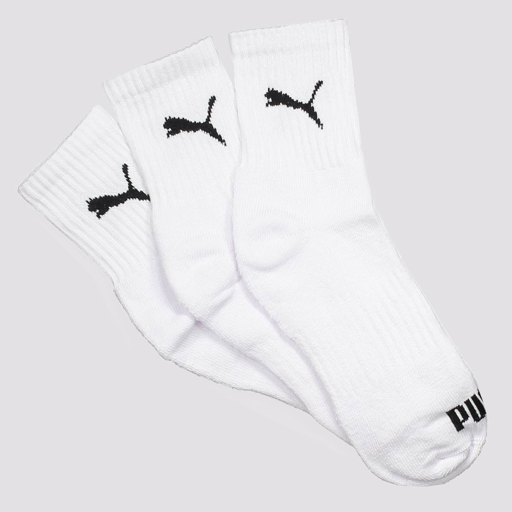 Kit Meia Puma 3 Pares Branca Kit Meia Puma 3 Pares Branca