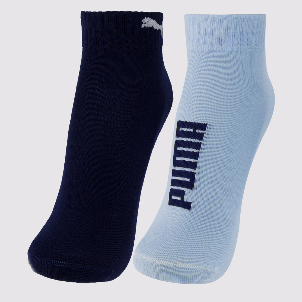 Kit Meia Puma Cano Baixo 2 Pares Azul e Marinho Kit Meia Puma Cano Baixo 2 Pares Azul e Marinho