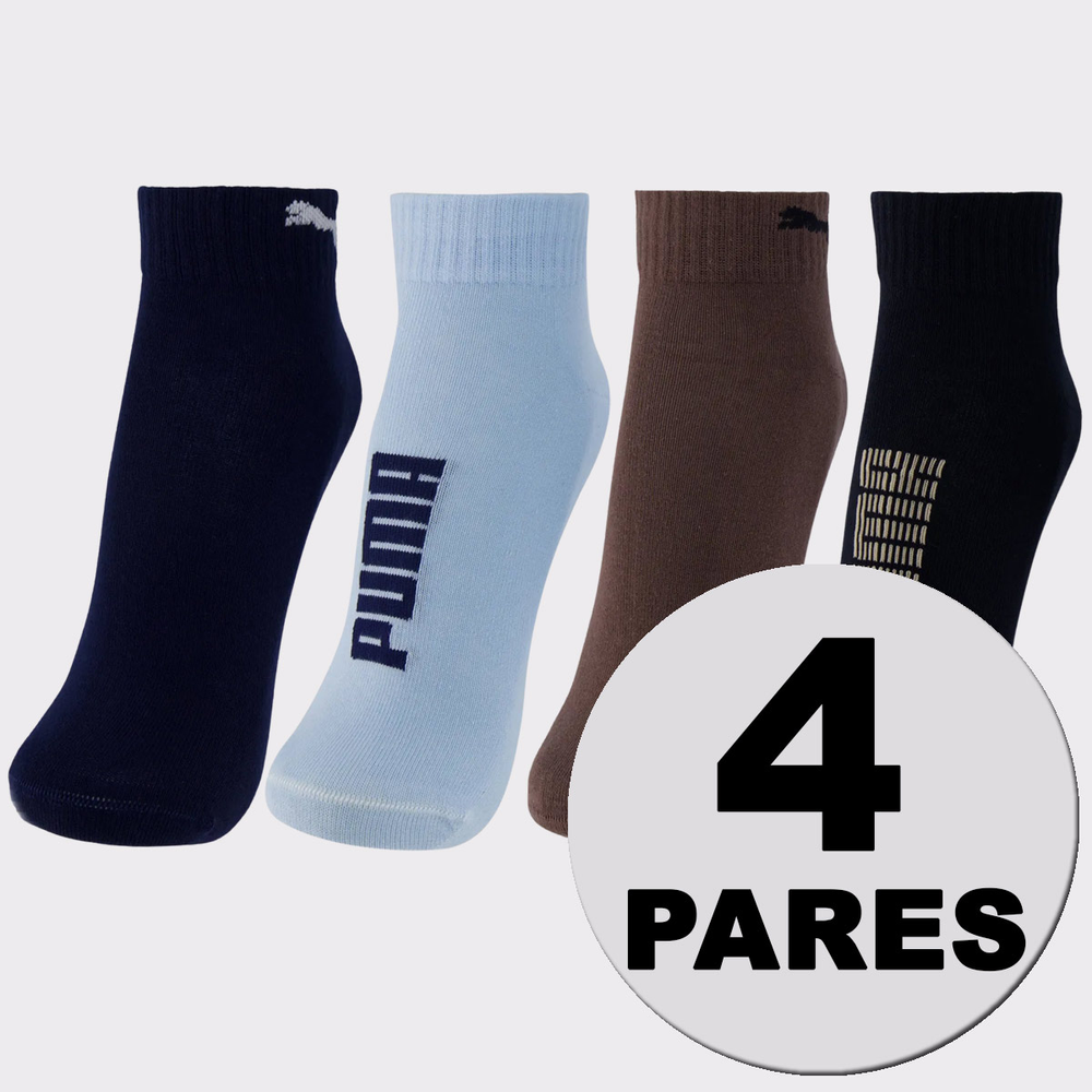 Kit Meia Puma Cano Baixo 4 Pares Sortidas Kit Meia Puma Cano Baixo 4 Pares Sortidas