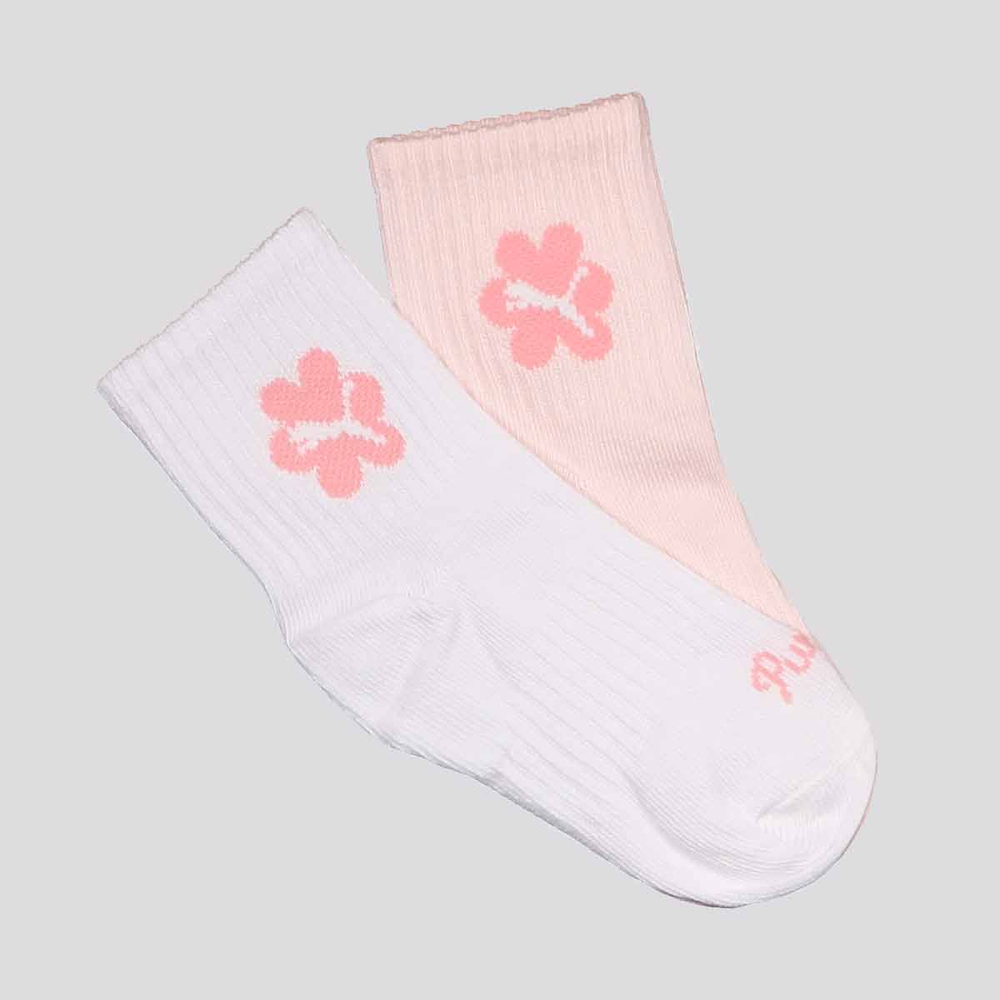 Kit Meia Puma Cano Longo 2 Pares Infantil Branco e Kit Meia Puma Cano Longo 2 Pares Infantil Branco e