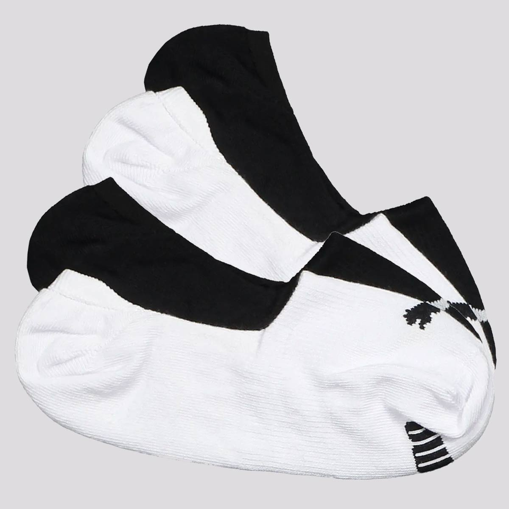 Kit Meia Puma Invisível 4 Pares Feminina Branca e Preta