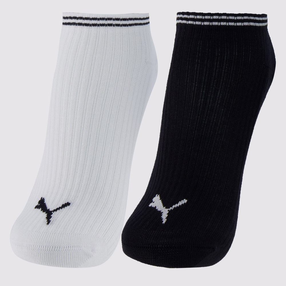 Kit Meia Puma Sapatilha 2 Pares Feminina Preta e B