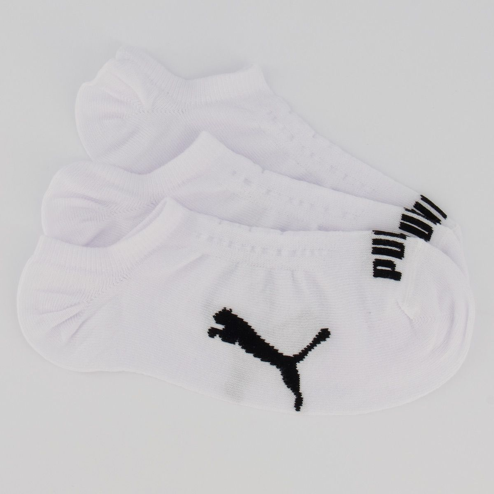 Kit Meia Puma Sapatilha 3 pares Branca
