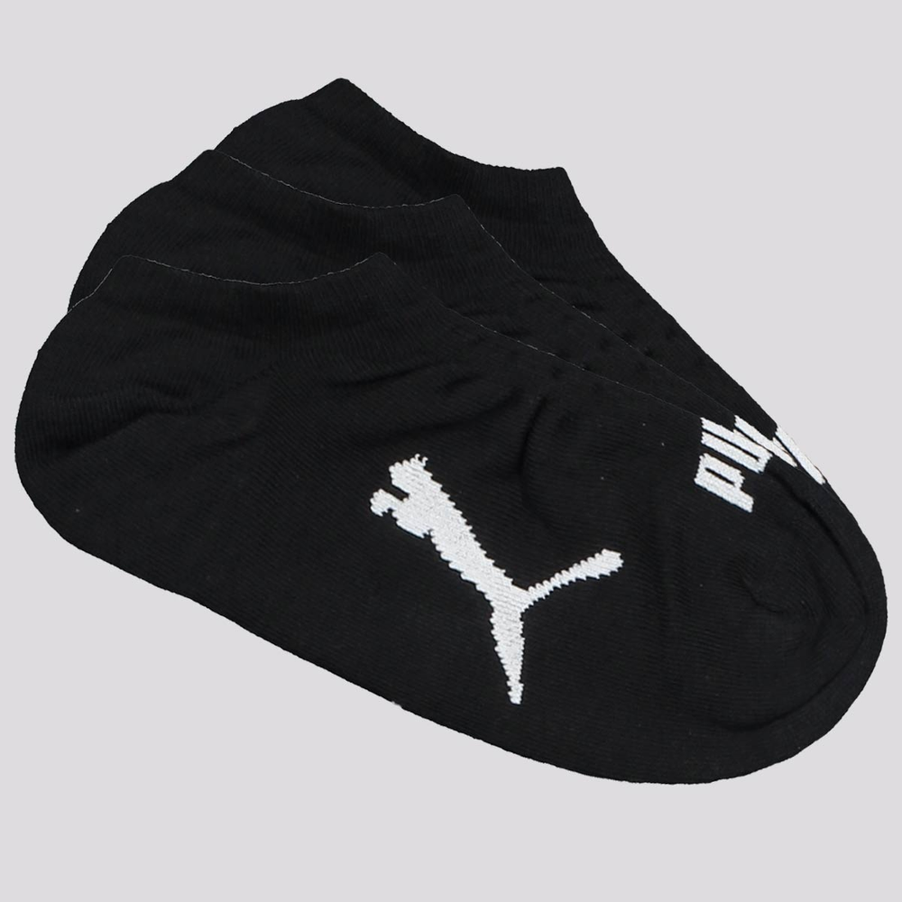 Kit Meia Puma Sapatilha 3 Pares Feminina Preta