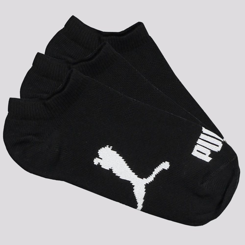 Kit Meia Puma Sapatilha 3 Pares Infantil Preta