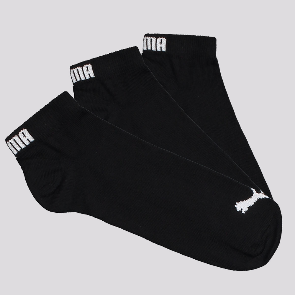 Kit Meia Puma Sapatilha 3 Preta Kit Meia Puma Sapatilha 3 Preta