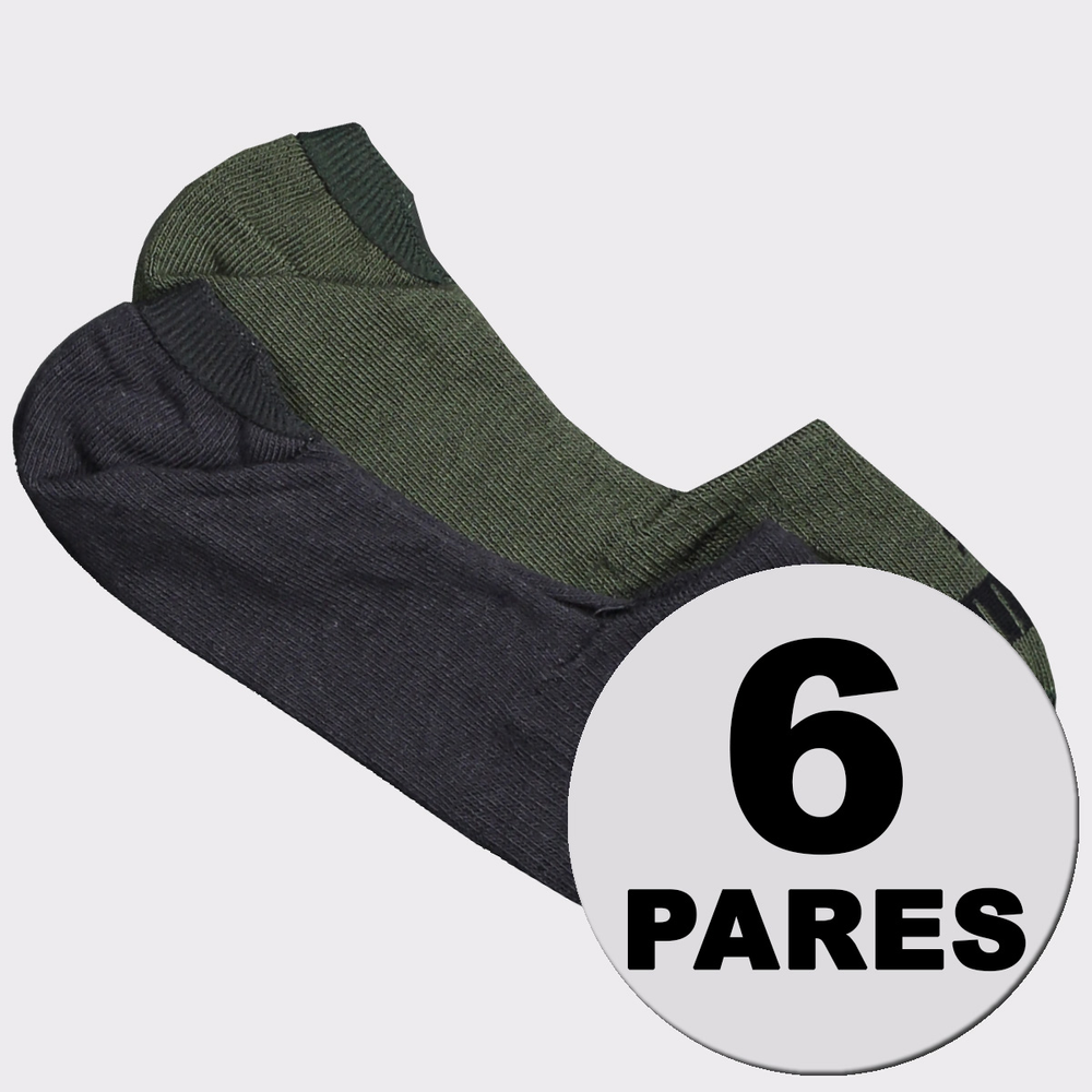 Kit Meia Puma Sapatilha 6 Pares Verde e Cinza