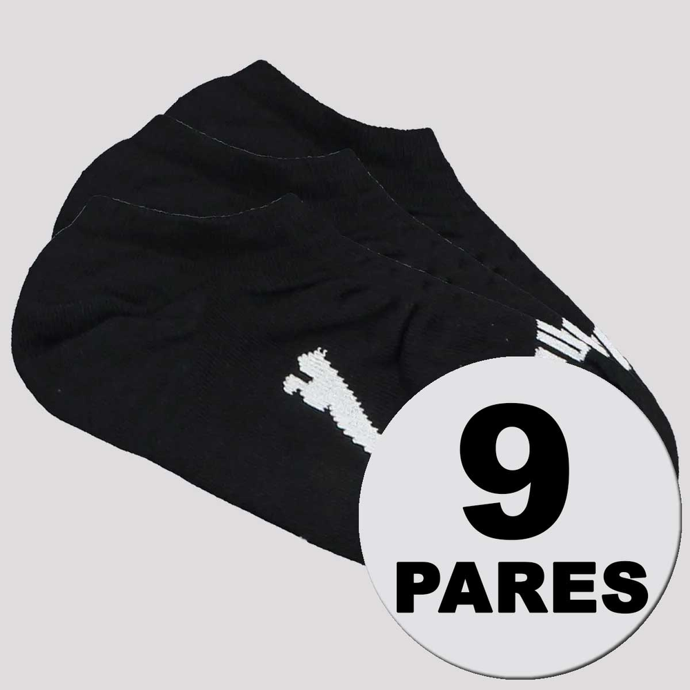 Kit Meia Puma Sapatilha 9 Pares Feminina Preta