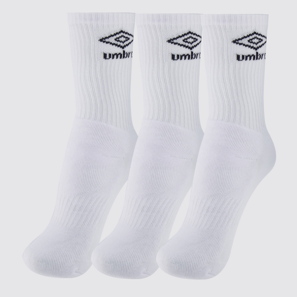 Kit Meia Umbro 3 Pares Cano Alto Branca