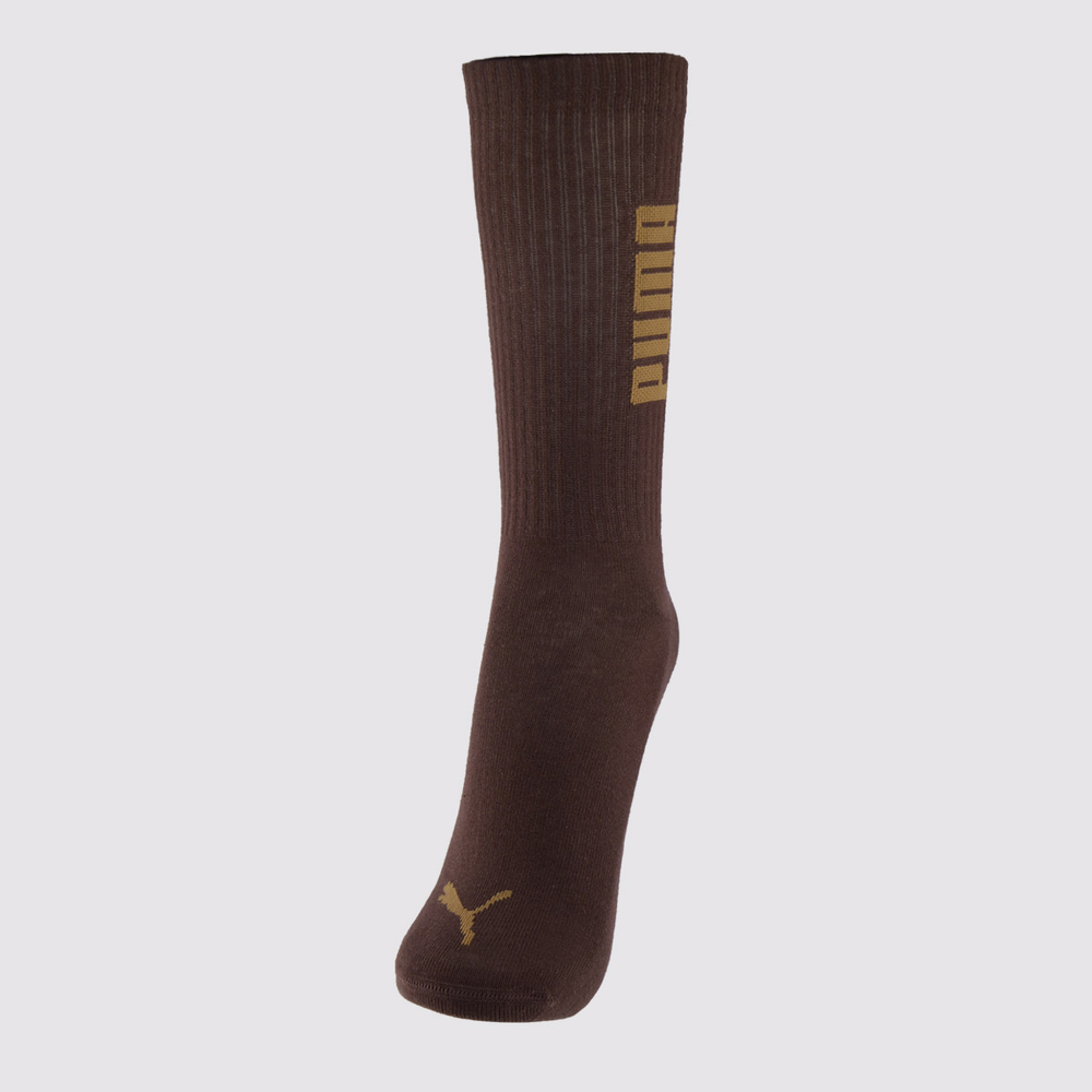 Meia Puma Esportiva Cano Longo Marrom Meia Puma Esportiva Cano Longo Marrom