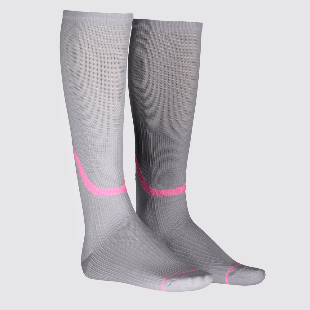 Meia Selene 3/4 Compressão Feminina Cinza e Rosa Meia Selene 3/4 Compressão Feminina Cinza e Rosa