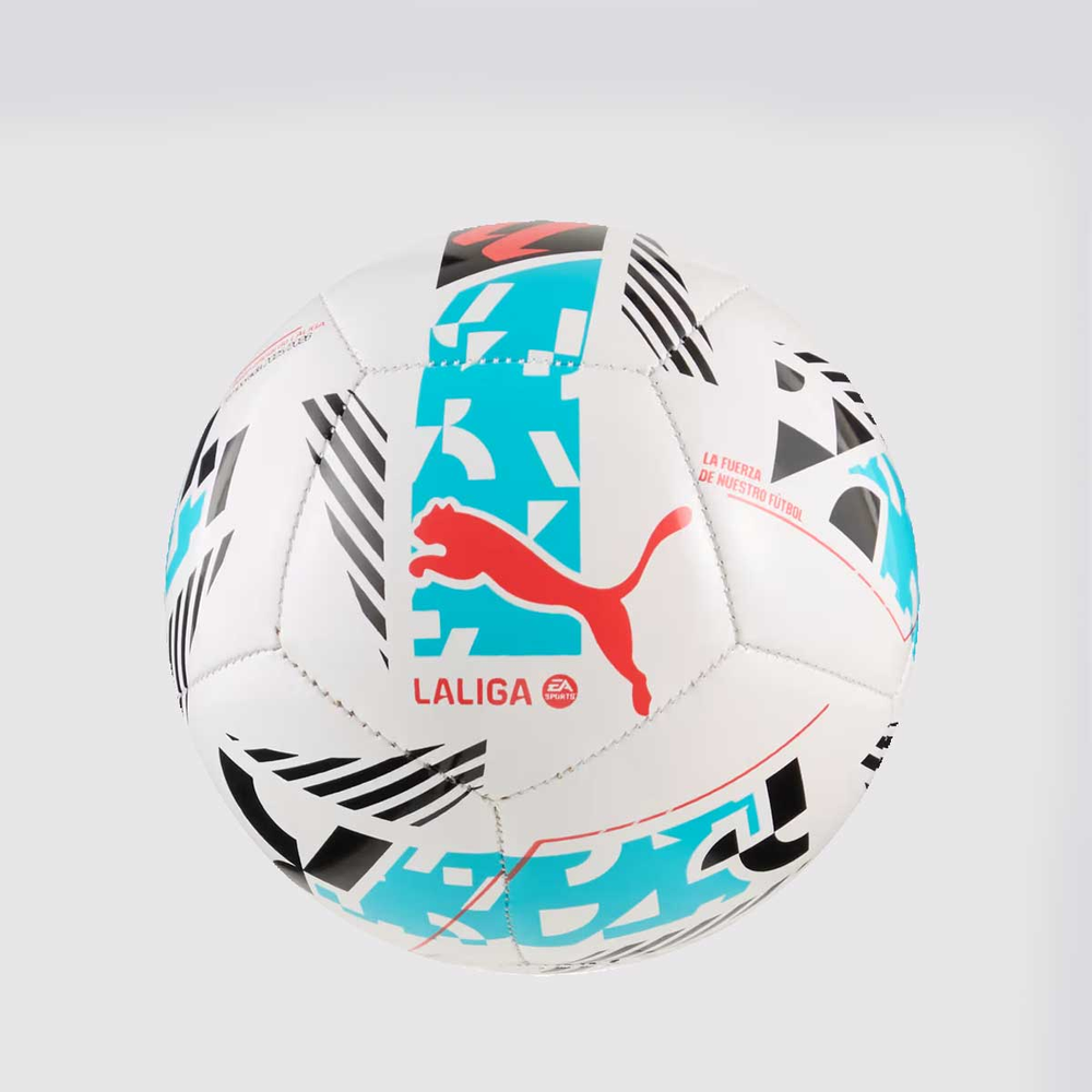 Mini Bola Puma Orbita LaLiga 1 MS Branca e Azul Mini Bola Puma Orbita LaLiga 1 MS Branca e Azul