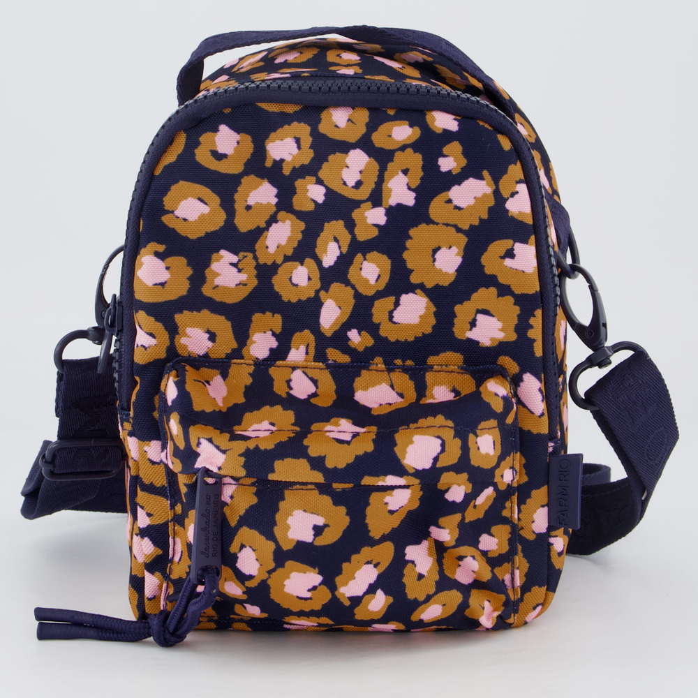 Mochila Farm Mini Borogodó Leopard Pop Azul