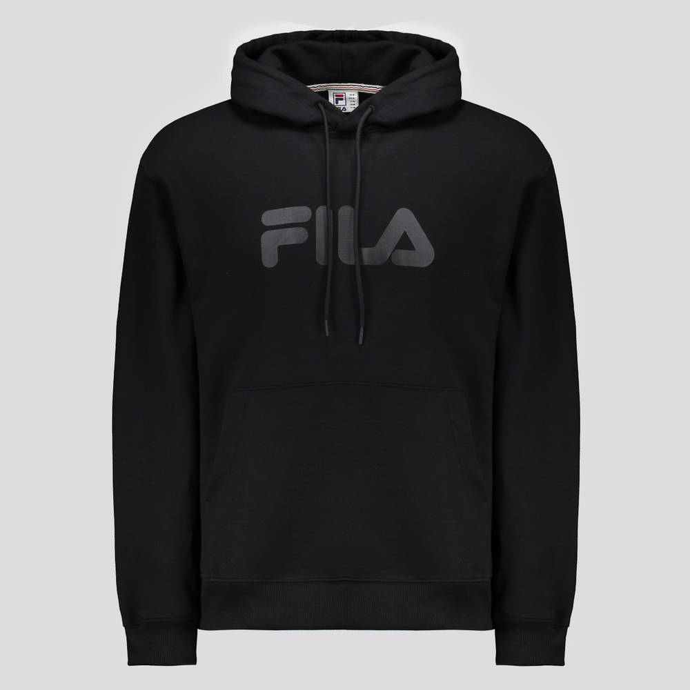 Moletom Fila Comfort Letter III Com Capuz Preto Moletom Fila Comfort Letter III Com Capuz Preto