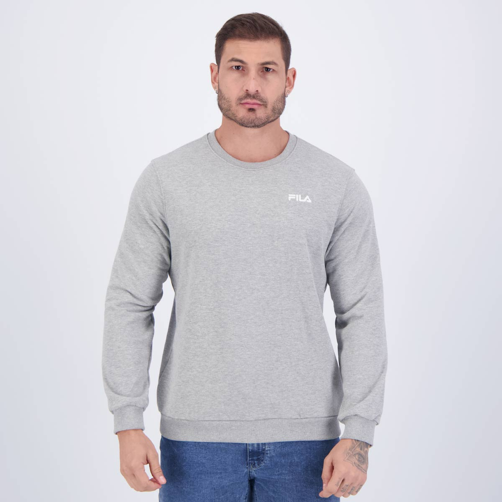 Moletom Fila Confort Classic Cinza Moletom Fila Confort Classic Cinza