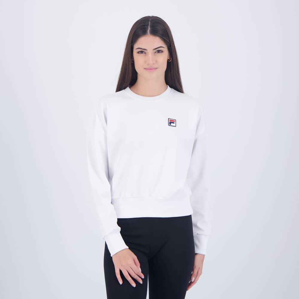 Moletom Fila Line Fbox II Feminino Branco Moletom Fila Line Fbox II Feminino Branco