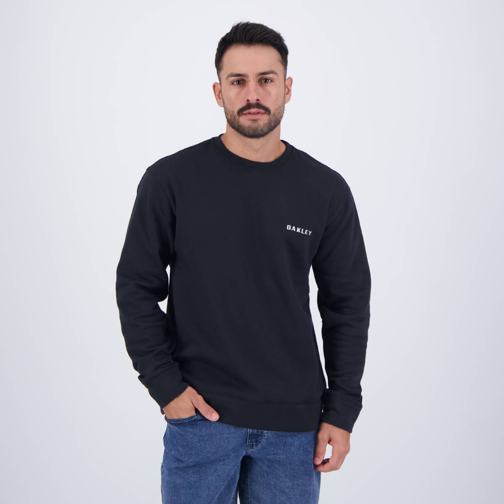 Moletom Oakley Bark Crew Preto Moletom Oakley Bark Crew Preto