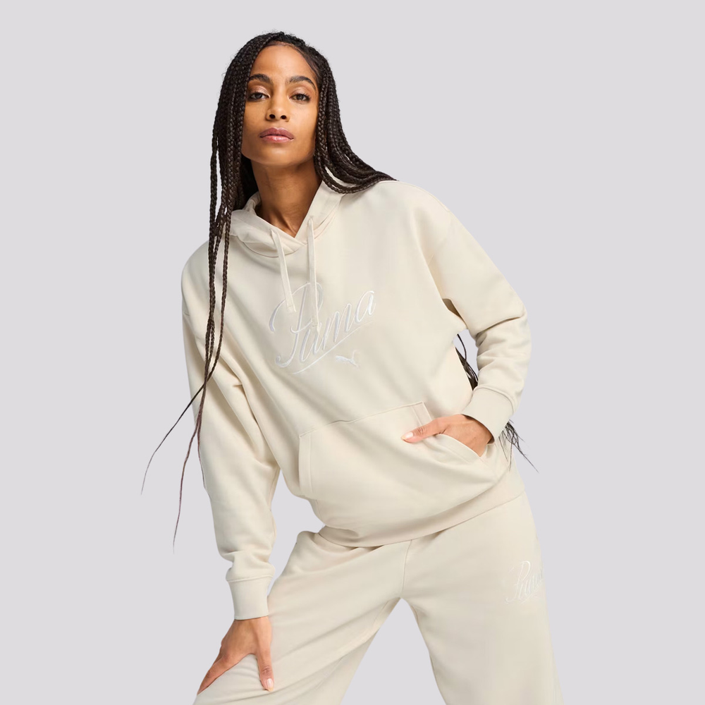 Moletom Puma ESS Script Feminina Off White Moletom Puma ESS Script Feminina Off White