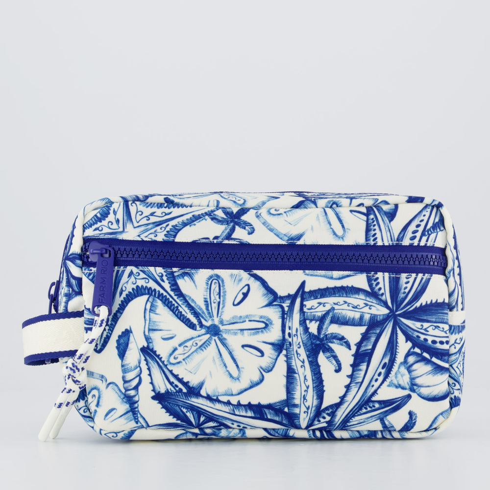 Necessaire Farm Viajante Aventureiro Off White e Azul