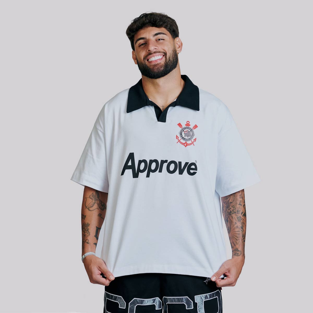 Polo Approve Collab Corinthians Branca Polo Approve Collab Corinthians Branca