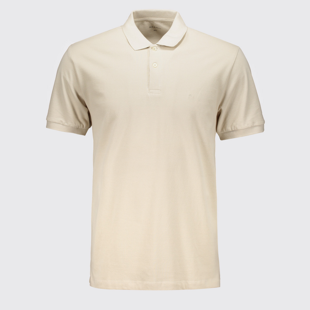 Polo Aramis Basica Piquet Logo Surton Linho Bege Polo Aramis Basica Piquet Logo Surton Linho Bege