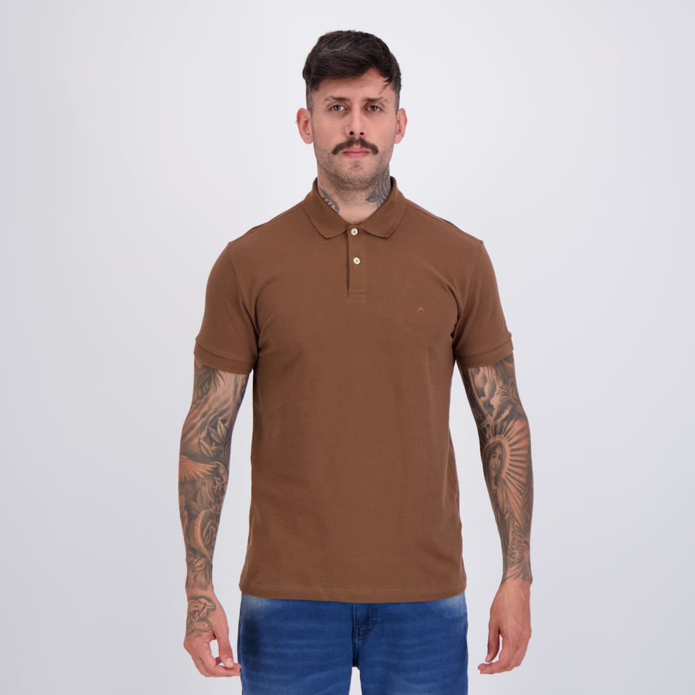 Polo Aramis Basica Piquet Marrom Polo Aramis Basica Piquet Marrom