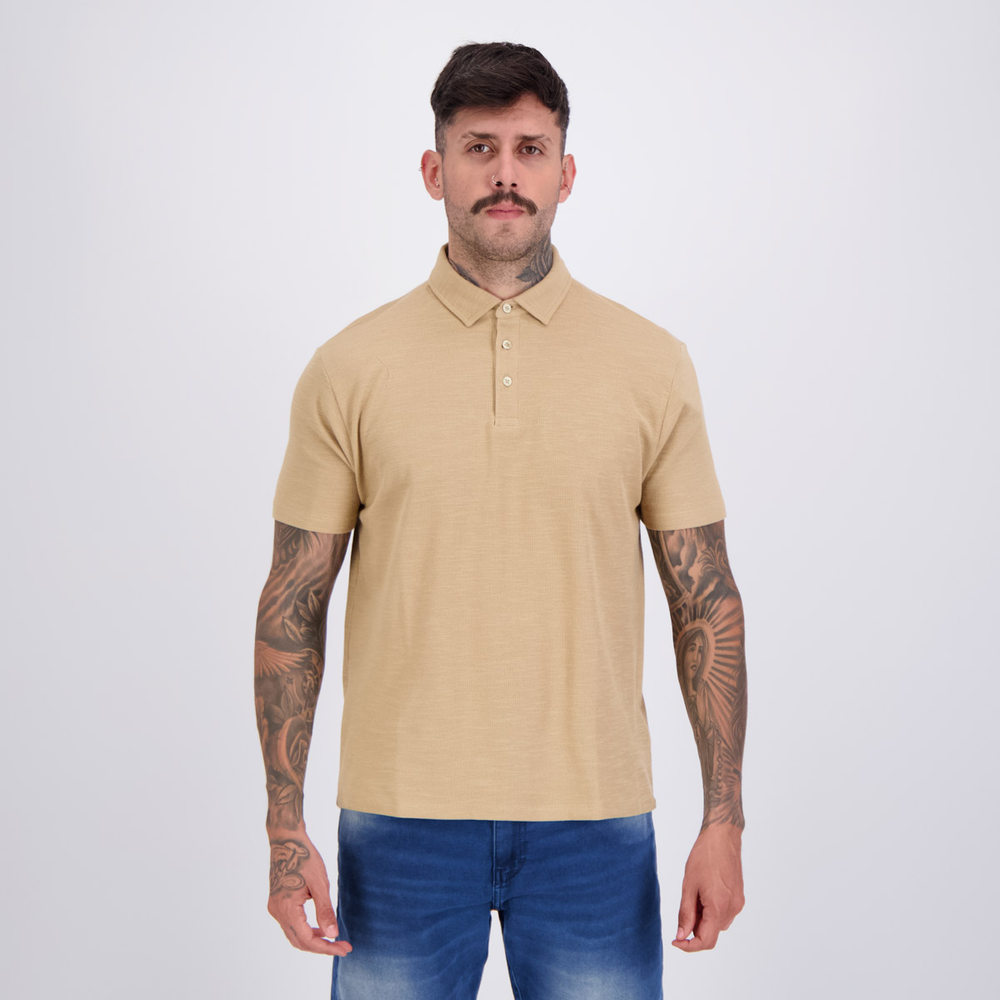 Polo Aramis Malha Tricot Bege Polo Aramis Malha Tricot Bege