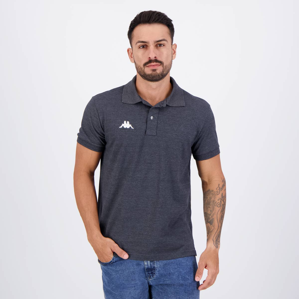 Polo Kappa Essential Sport Cinza Escuro Polo Kappa Essential Sport Cinza Escuro