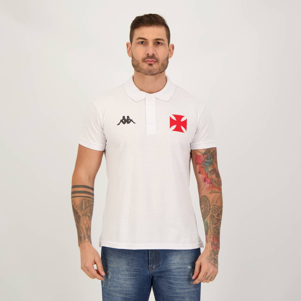 Polo Kappa Vasco Supporter Branca Polo Kappa Vasco Supporter Branca