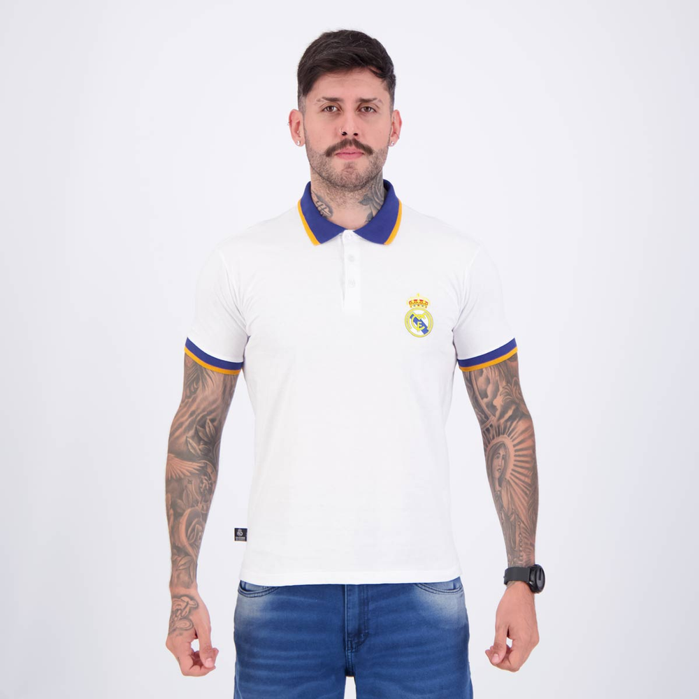 Polo Real Madrid Escudo Branca Polo Real Madrid Escudo Branca