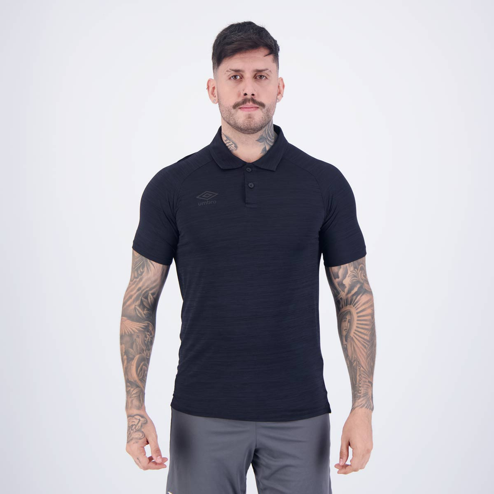 Polo Umbro Blend Preta Mescla Polo Umbro Blend Preta Mescla
