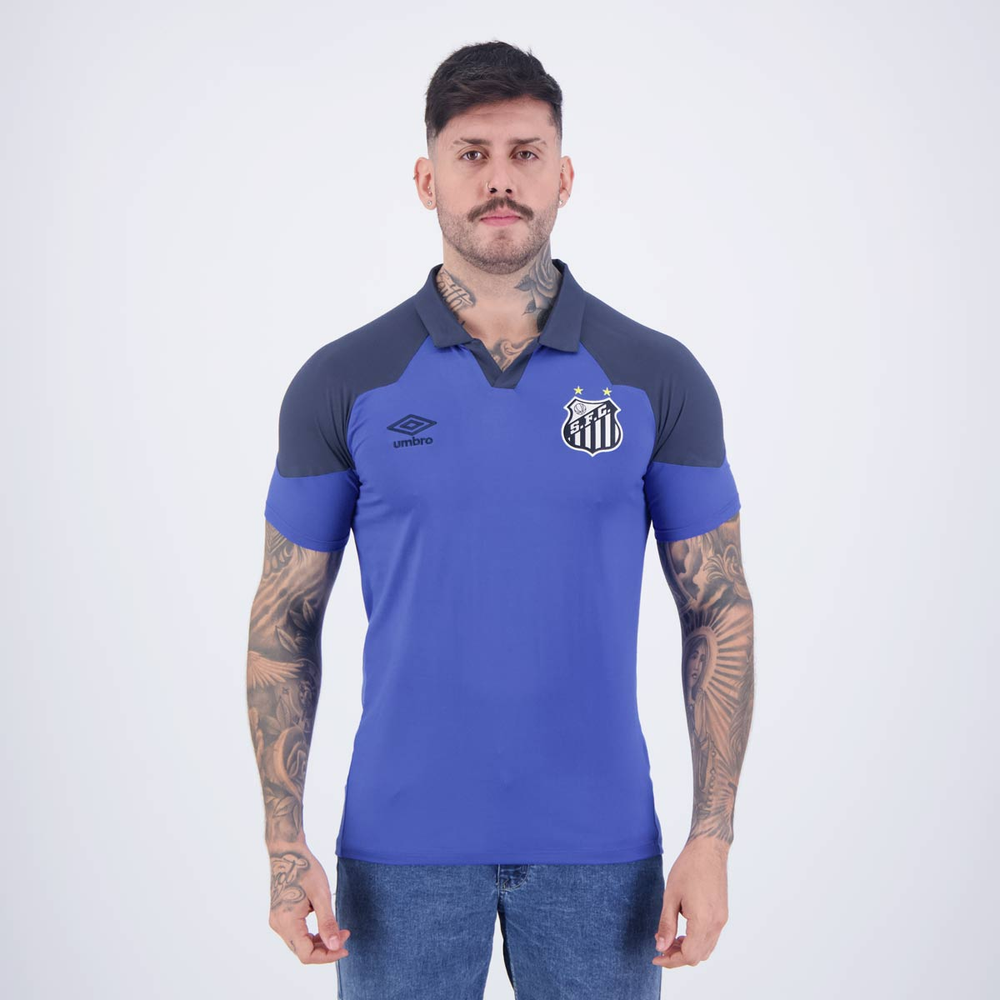 Polo Umbro Santos Viagem 2023 Azul Polo Umbro Santos Viagem 2023 Azul