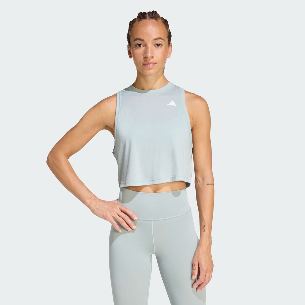Regata Adidas Boxy Train Essentials Feminina Verde Regata Adidas Boxy Train Essentials Feminina Verde