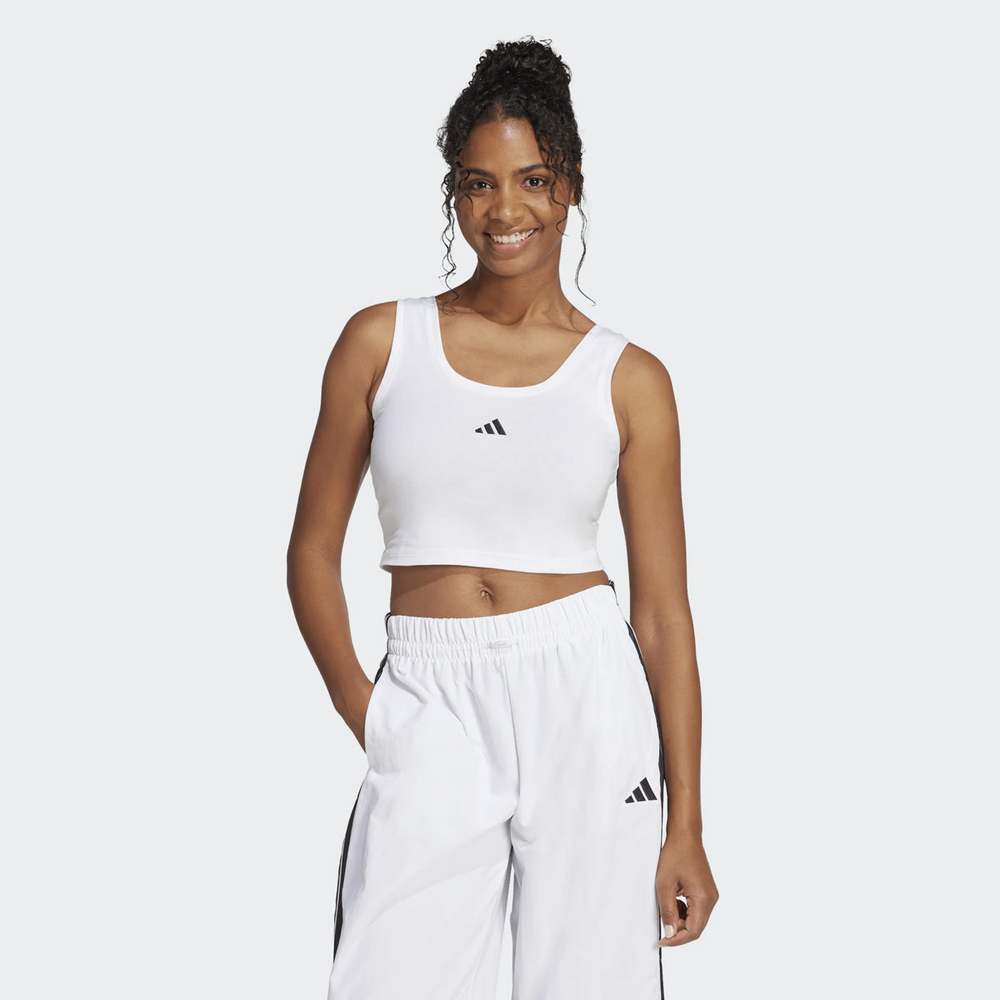 Regata Adidas Essentials Small Logo Feminina branca Regata Adidas Essentials Small Logo Feminina branca