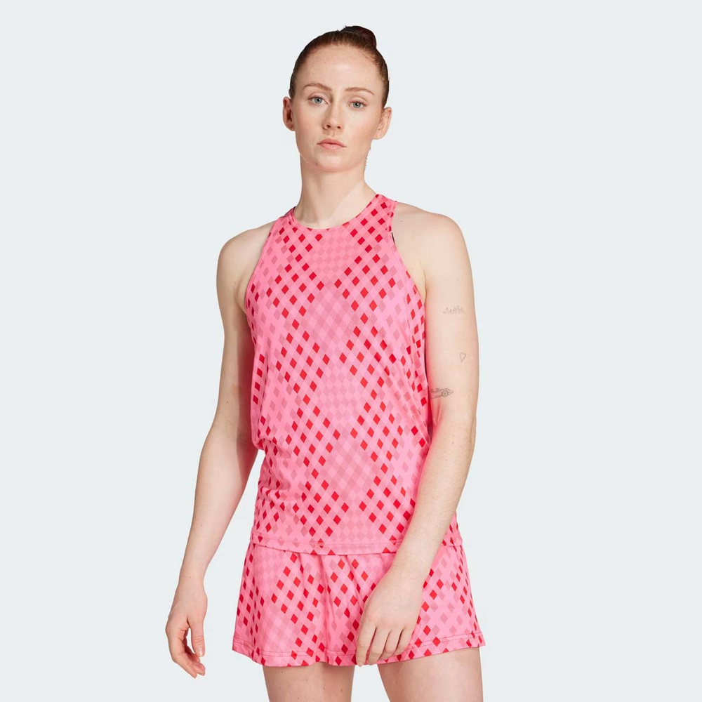 Regata Adidas Tennis Club Graphic Feminina Rosa Regata Adidas Tennis Club Graphic Feminina Rosa