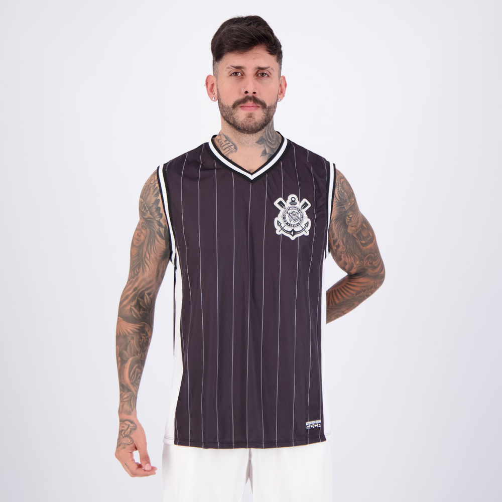 Camiseta Regata do Corinthians Recorte Coimbra Masculina Camiseta Regata do Corinthians Recorte Coimbra Masculina