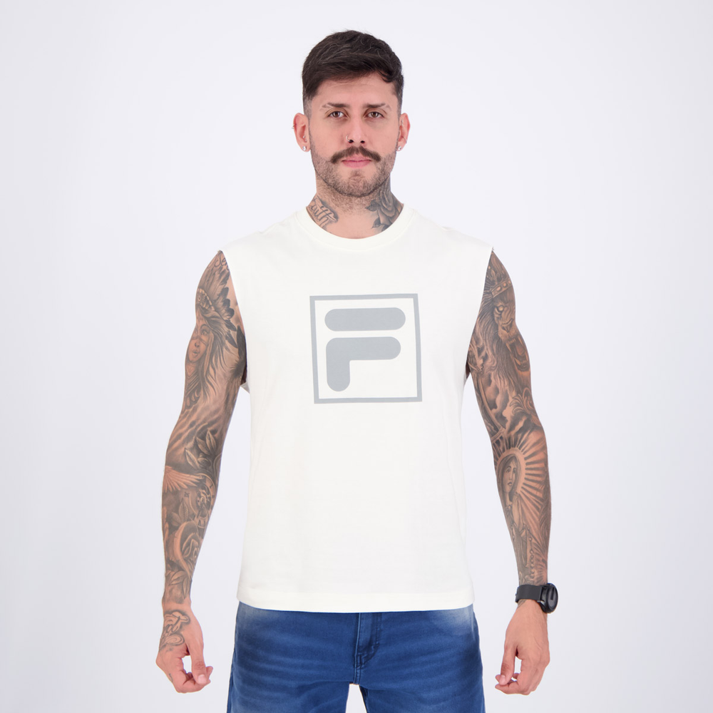 Regata Fila F-BOX Union Classics Off White e Cinza Regata Fila F-BOX Union Classics Off White e Cinza