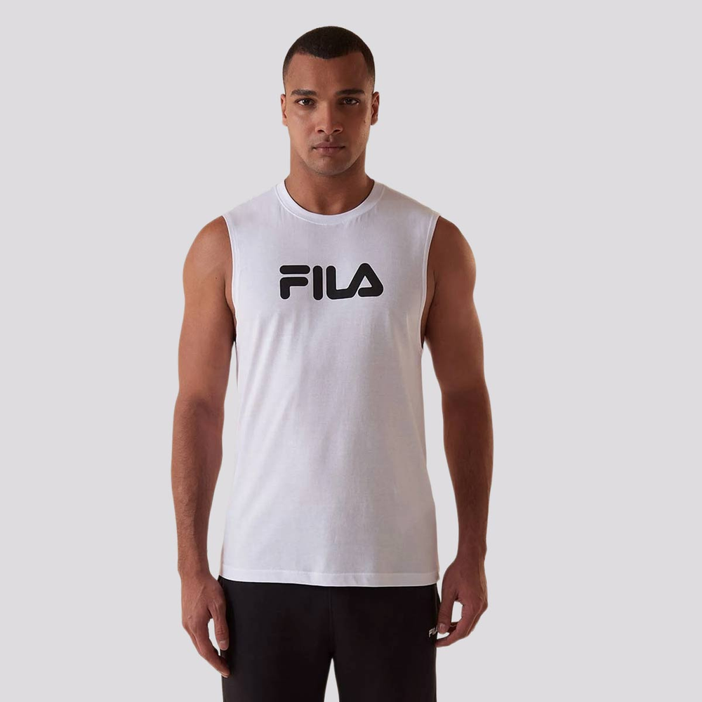 Regata Fila Letter Branco e Preto Regata Fila Letter Branco e Preto