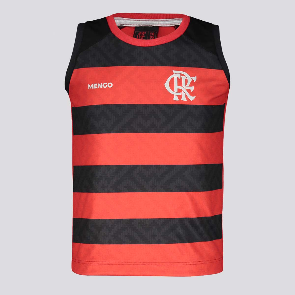 Regata Flamengo Nós Infantil Preta e Vermelha Regata Flamengo Nós Infantil Preta e Vermelha