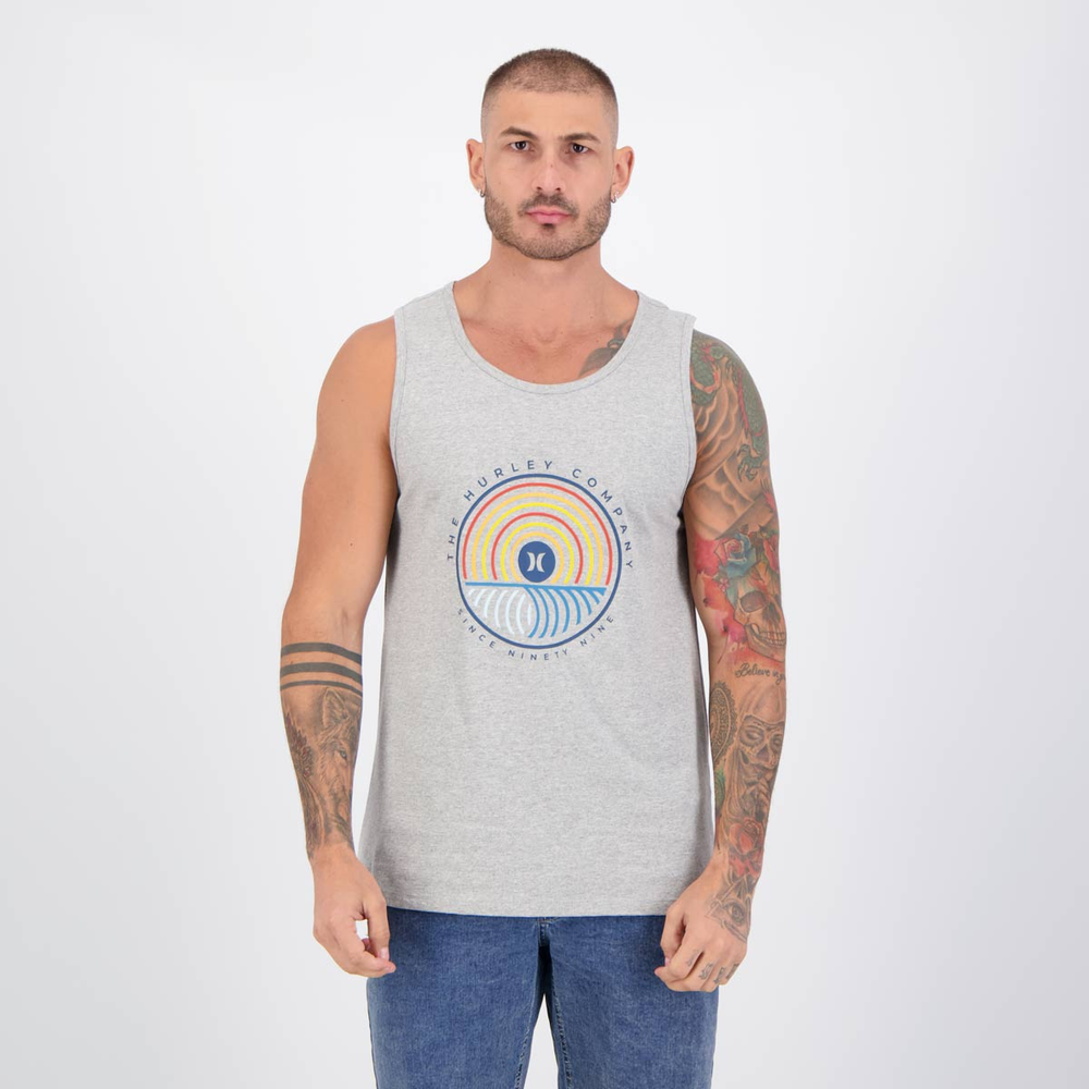 Regata Hurley Multi Circle Cinza Regata Hurley Multi Circle Cinza