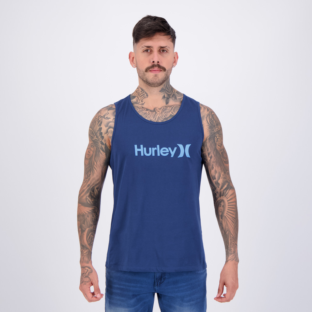 Regata Hurley Silk OO Solid Azul Marinho Regata Hurley Silk OO Solid Azul Marinho