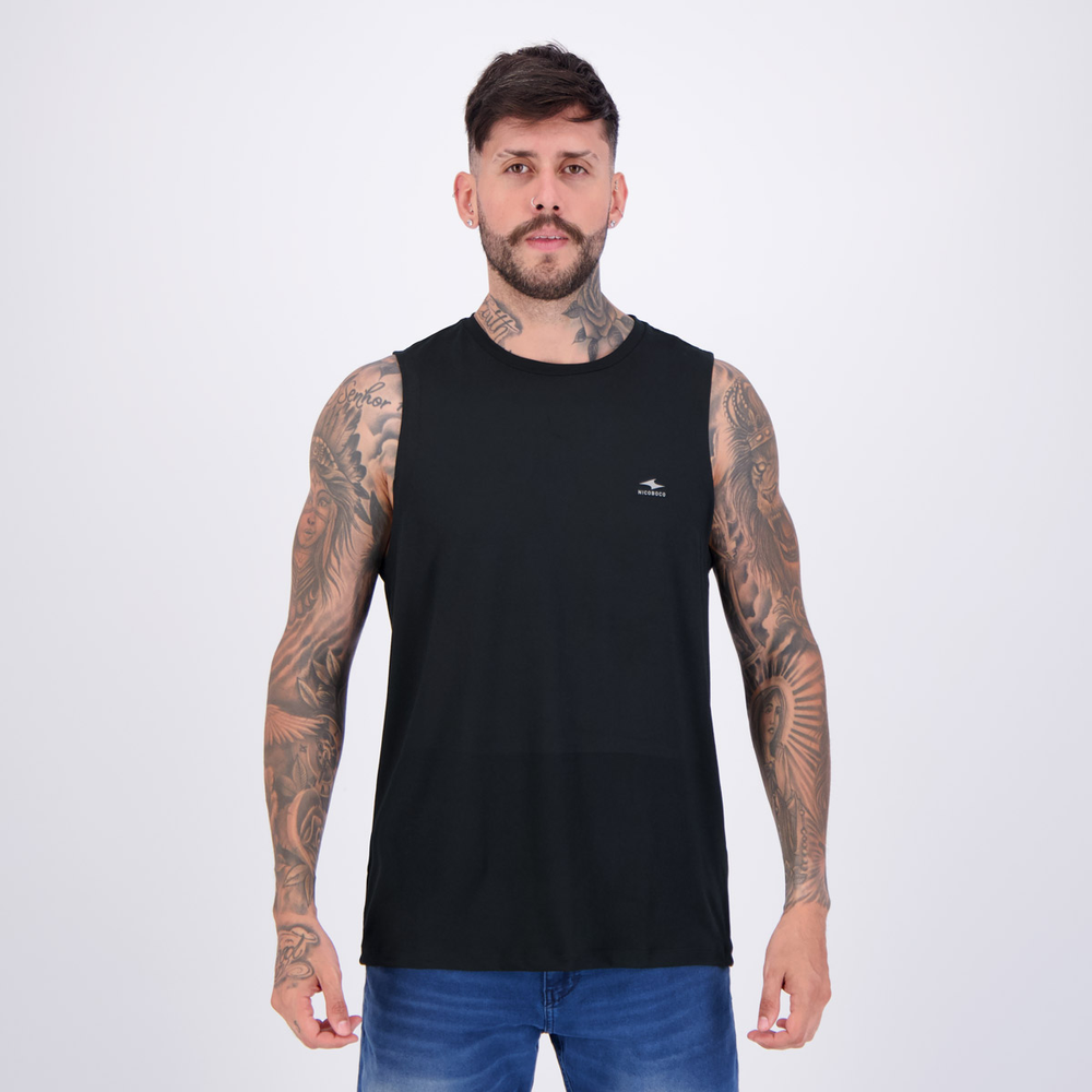 Regata Nicoboco Machão Fitness Rourke Preta Regata Nicoboco Machão Fitness Rourke Preta