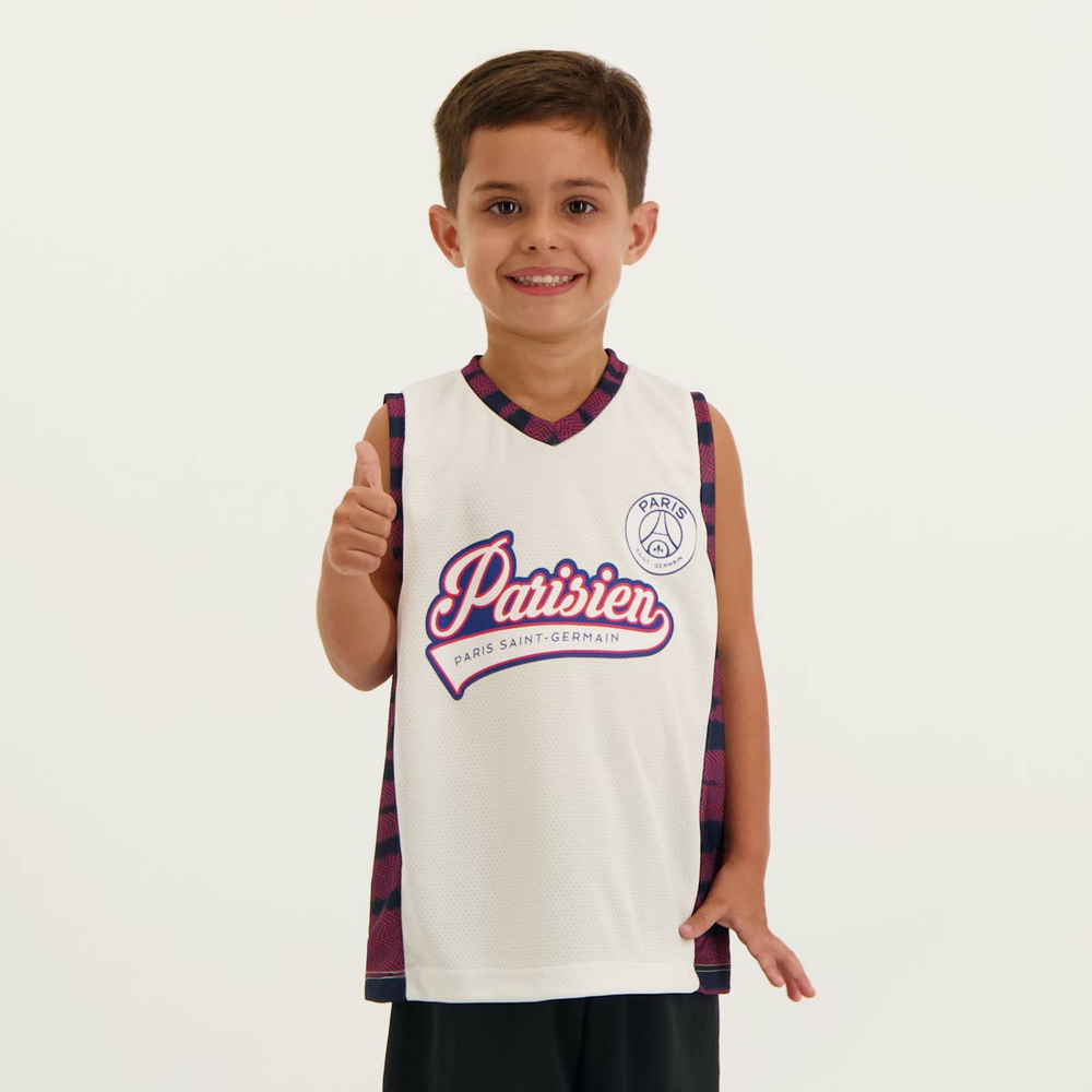 Regata PSG Bark Infantil Branca Regata PSG Bark Infantil Branca