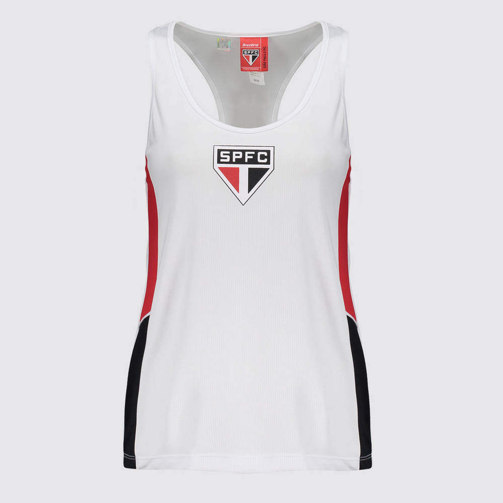 Regata São Paulo Soberano Feminino Branca Regata São Paulo Soberano Feminino Branca