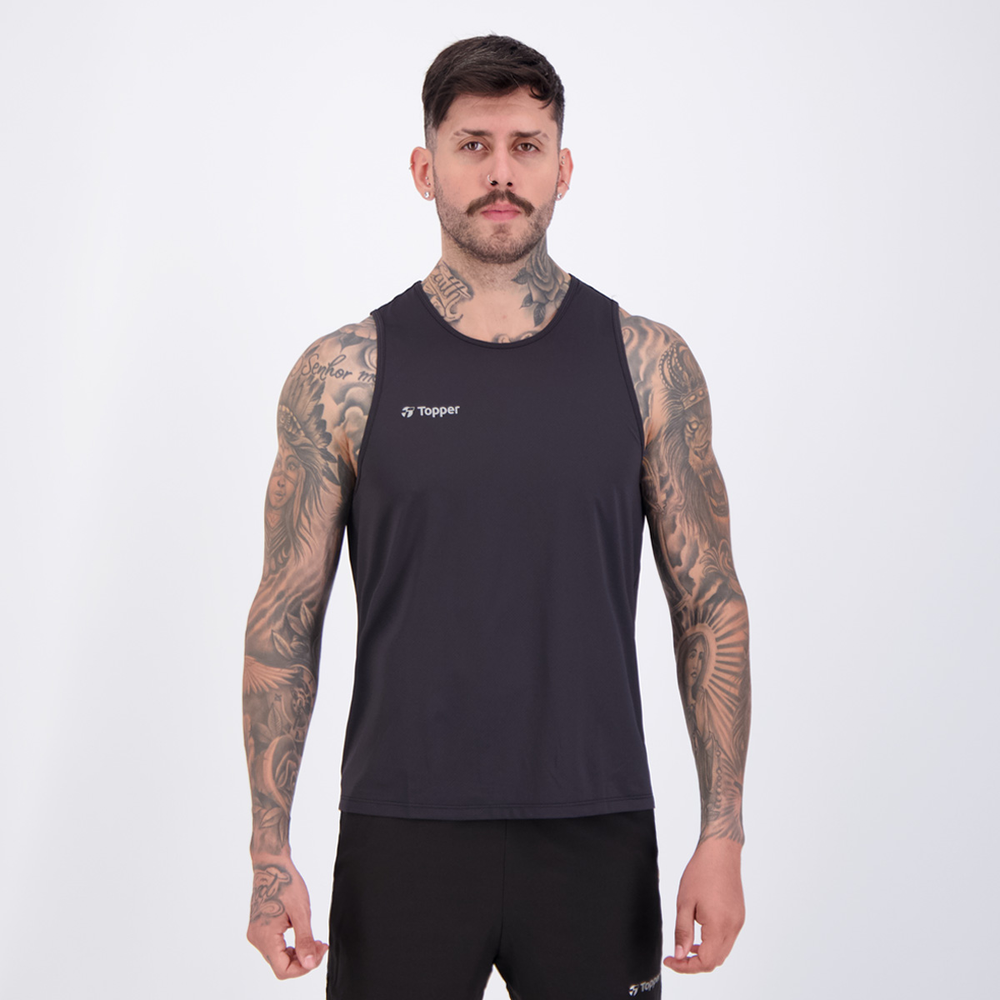 Regata Topper Performance Preta Regata Topper Performance Preta