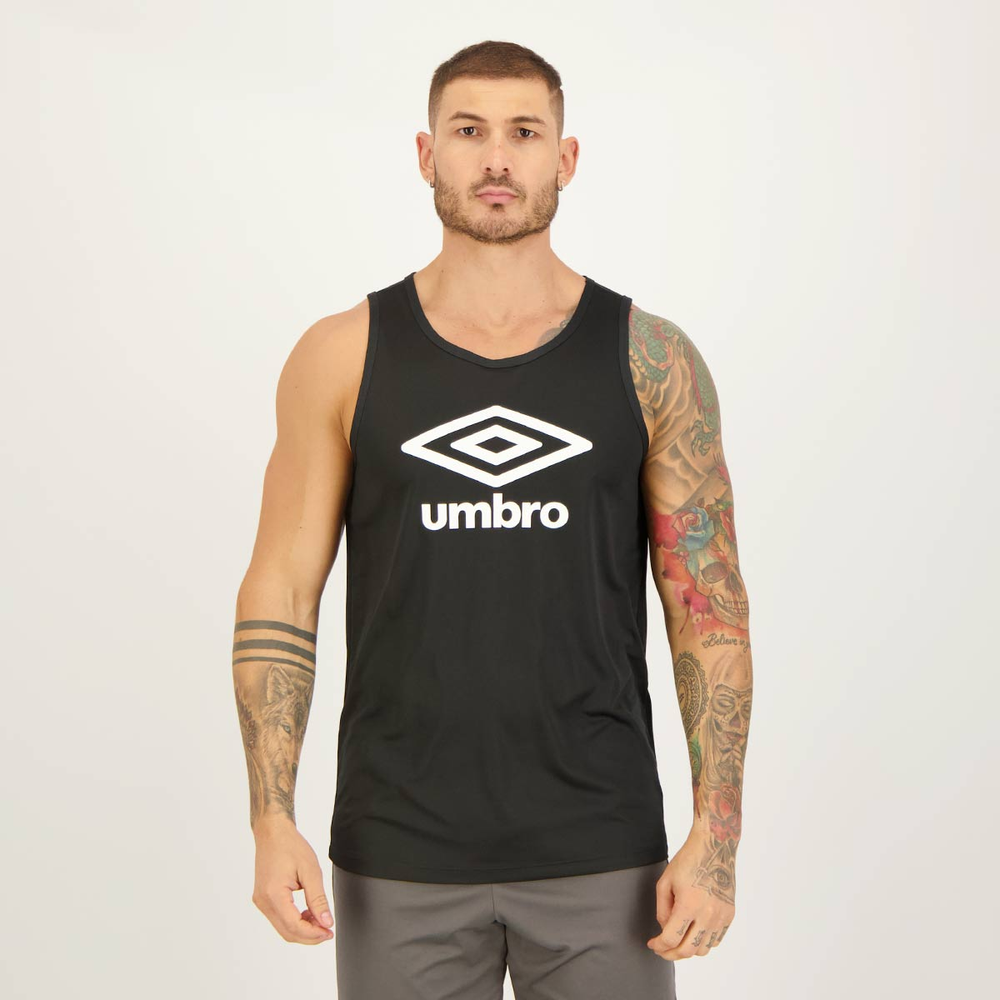 Regata Umbro Essential Diamond Preta e Branca Regata Umbro Essential Diamond Preta e Branca